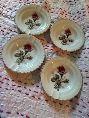 Royal Japan Moss Rose ButterPat Vintage (4) Excellent Condition